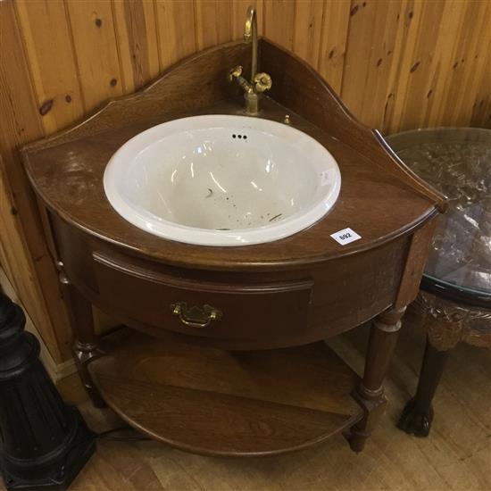Corner wash stand with working tap & sink